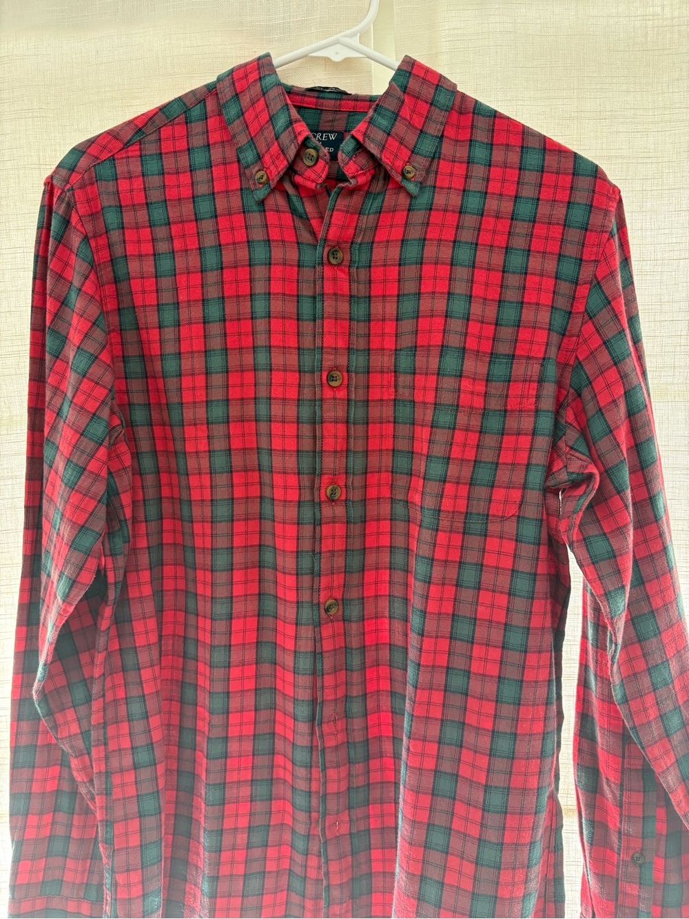 J. Crew Red and Green Plaid Button-Down Shirt